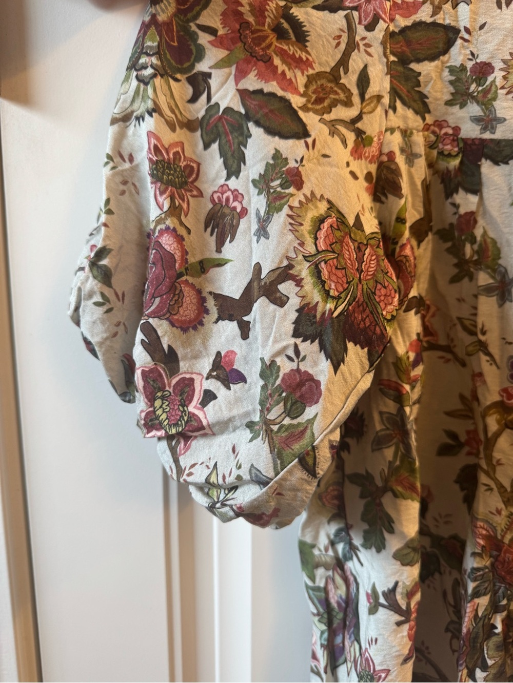 THML Fall For Me Floral Puff-Sleeve Blouse Medium - Picture 6 of 12